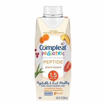 Compleat Peptide 1.5 Pediatric Tube Feeding Formula Vegetable, Fruit Medley 8.45 oz. Carton Plant and Peptide Based 4390013135